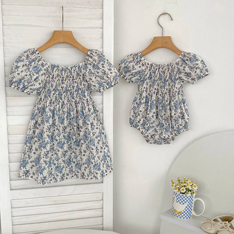 Girls Vintage Beach Dress — Cotton Floral Sister Set | 3M-6Y - photo 4