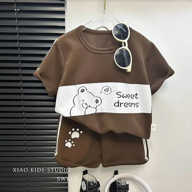 kids 2-piece striped summer t-shirt and shorts set - photo 3