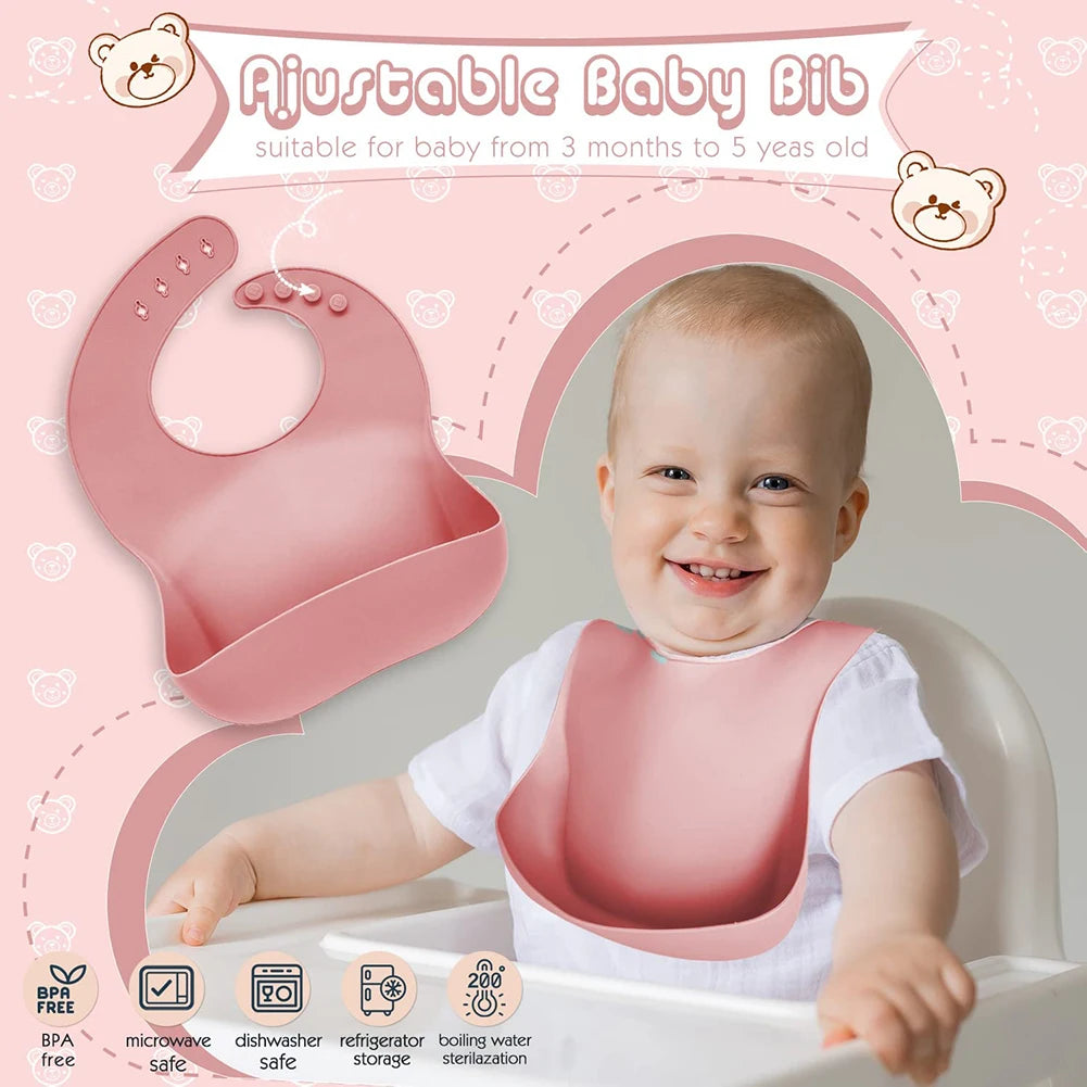 Baby silicone tableware set 6-8 piece weaning feeding kit