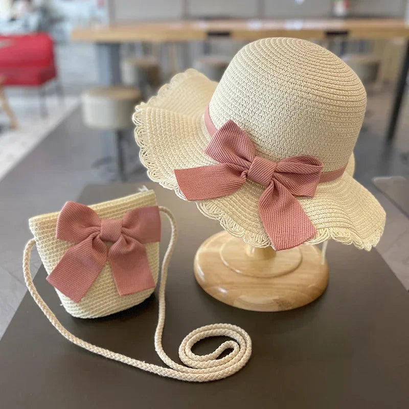 Kids Straw Sun Hat for Girls Summer Beach Cap 2-7 Years - photo 10
