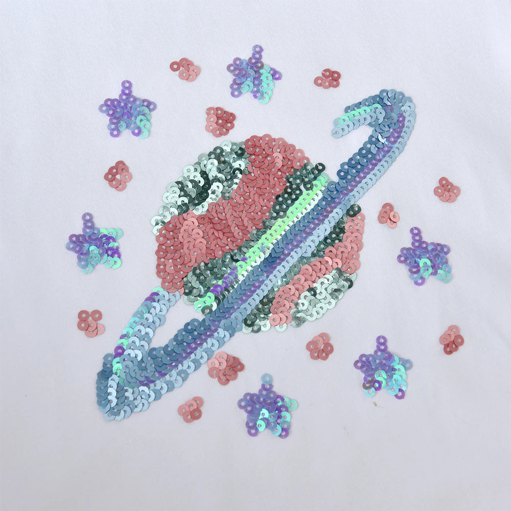 Girls Planet Sequins Cotton T-Shirt - photo 1