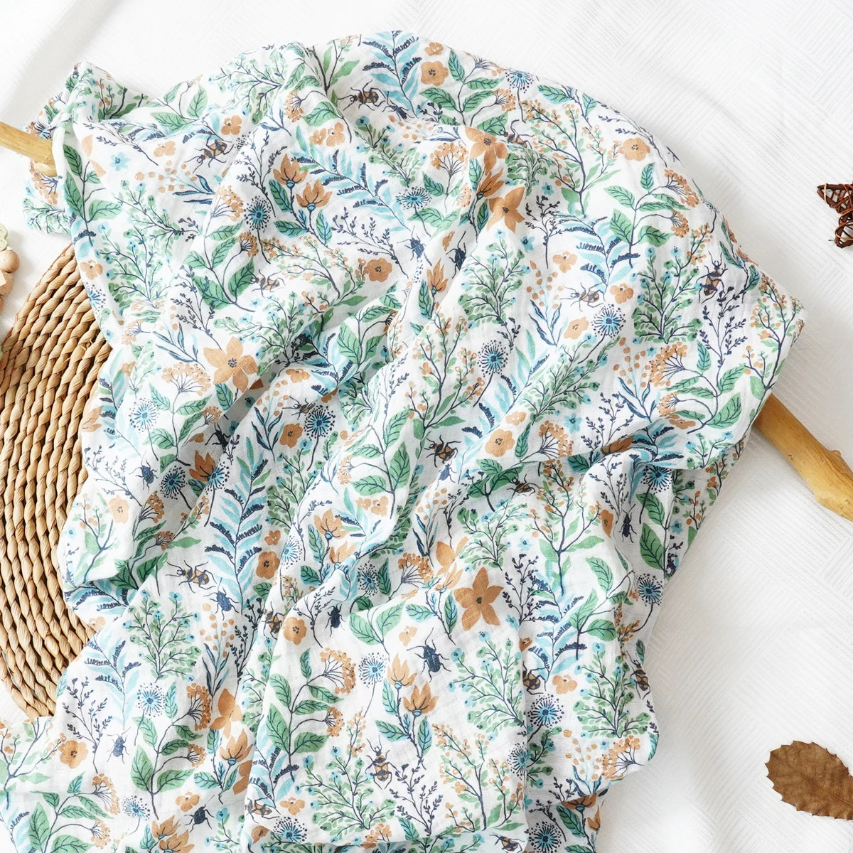 Printed Bamboo Cotton Muslin Baby Swaddle - Kindle Kids ABC - view 7