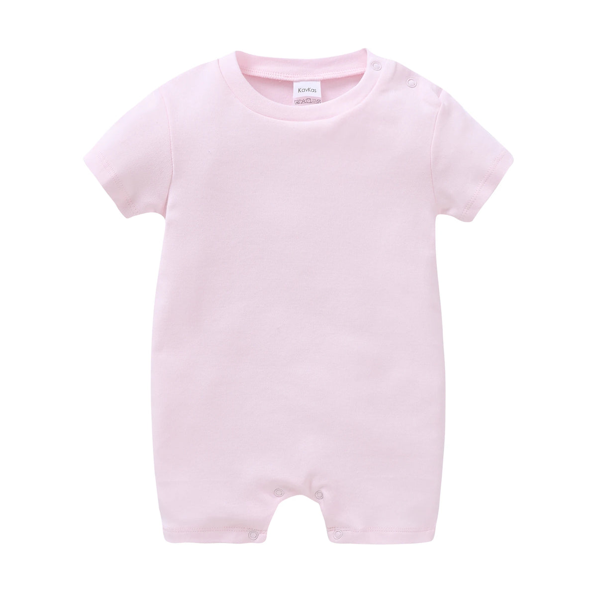 Unisex Cotton Baby Romper Bodysuit 0-12M Solid Colours Short Sleeve - photo 6