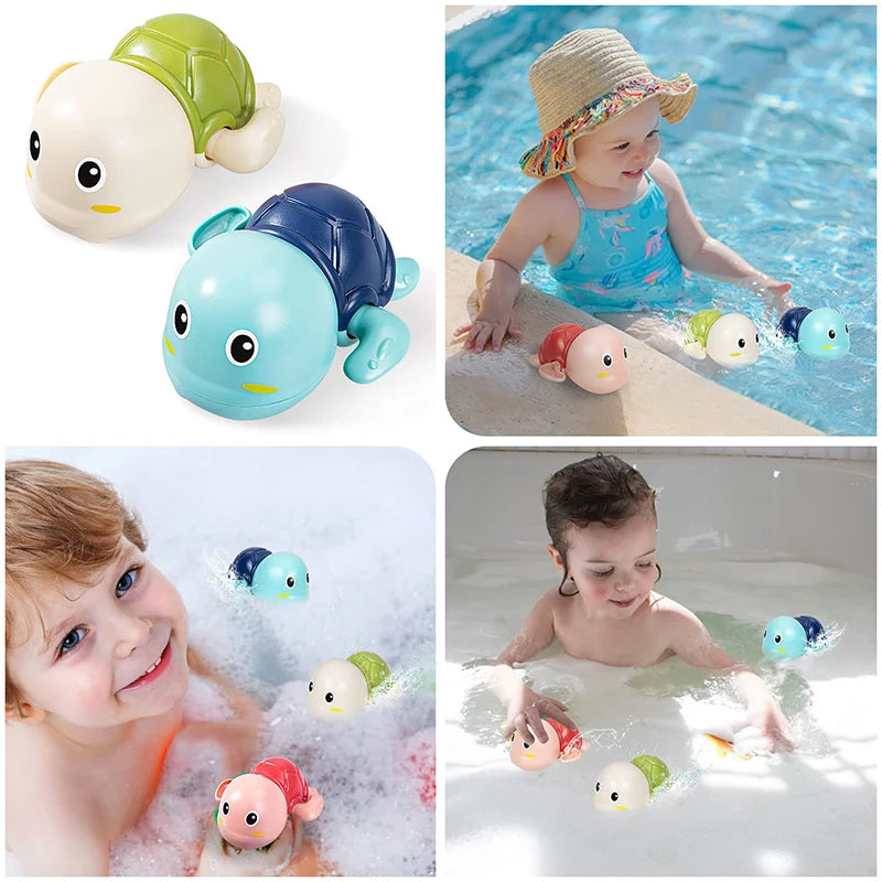 Clockwork Bath Toy – Swimming Turtle & Whale | Wind-Up Water Toy for Kids 0–6 Years