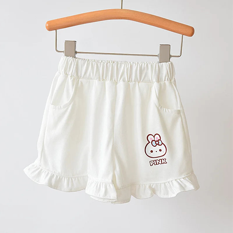 Girls Cotton Print Frill Shorts Cute Bow Ruffle - photo 6