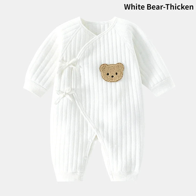 Baby cotton bear print romper jumpsuit newborn