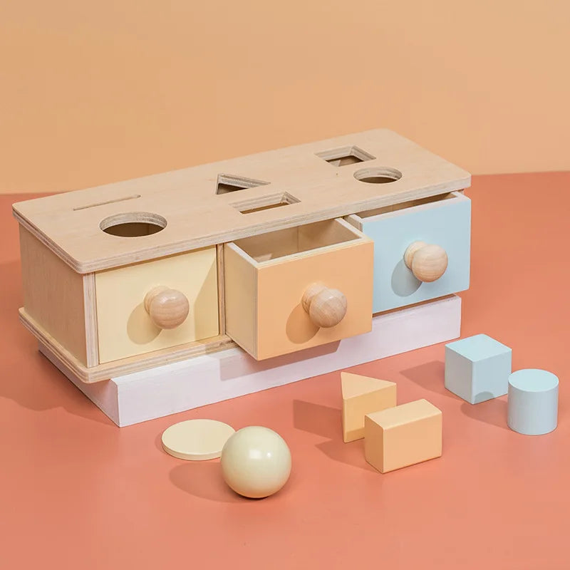 Montessori Wooden Activity Box — Coin, Ball & Drawer | 1-4Y - photo 6