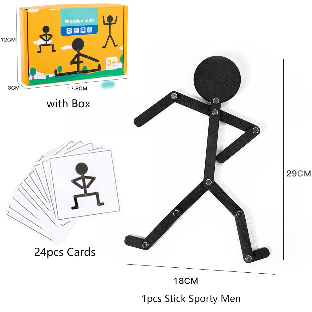 Montessori Poseable Stick Figure & Pose Cards — photo 7