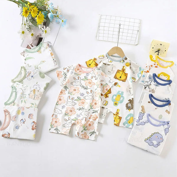 Cartoon Print Cotton Baby Romper - Kindle Kids ABC