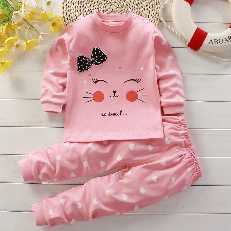 Kids long-sleeve cotton pyjama set