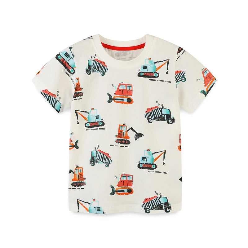 Kids Cartoon Excavator Cotton T-Shirt - photo 7