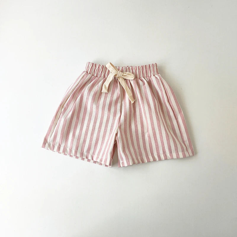 Kids cotton-linen summer shorts for boys and girls