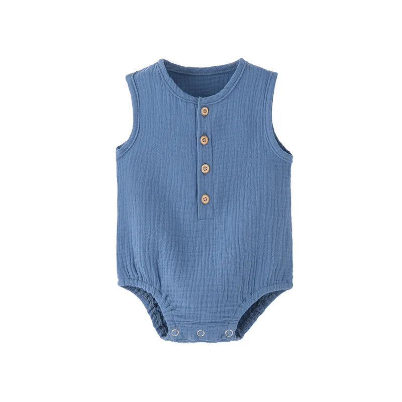 Baby Cotton Romper – Soft & Breathable Summer Bodysuit (0–24M)