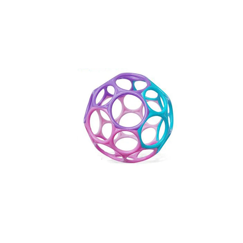 Soft baby grasping ball with bell sensory rattle toy