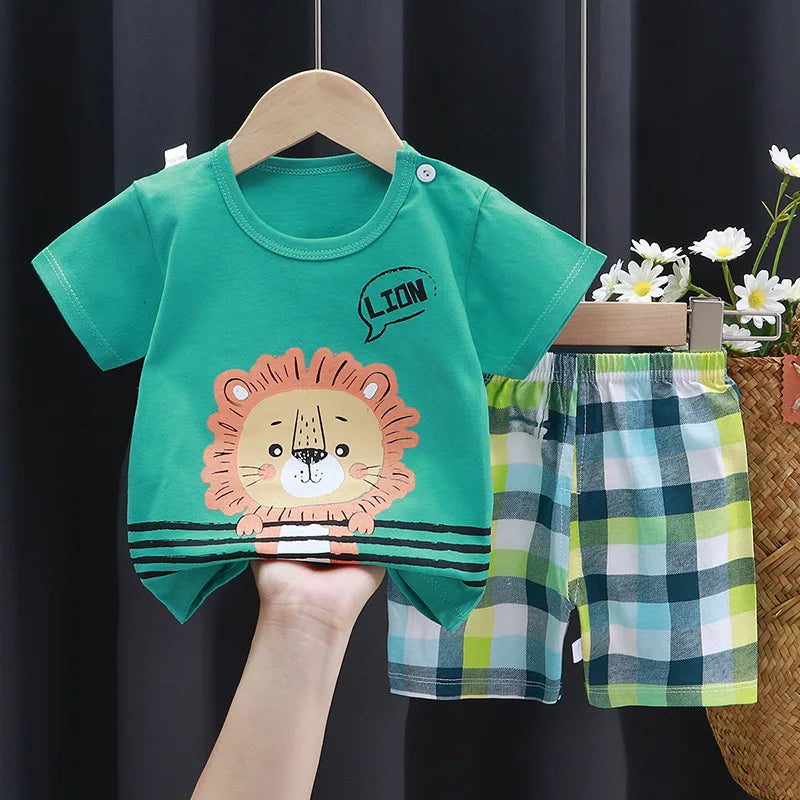 Boys' Cartoon T-Shirt & Shorts Set - Kindle Kids ABC