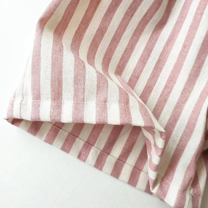 Kids Cotton-Linen Striped Shorts Trousers Summer - photo 6