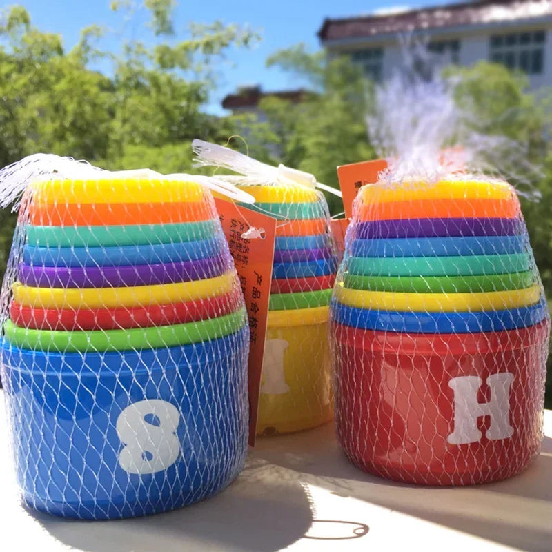 Stacking cups early learning toy with numbers letters shapes