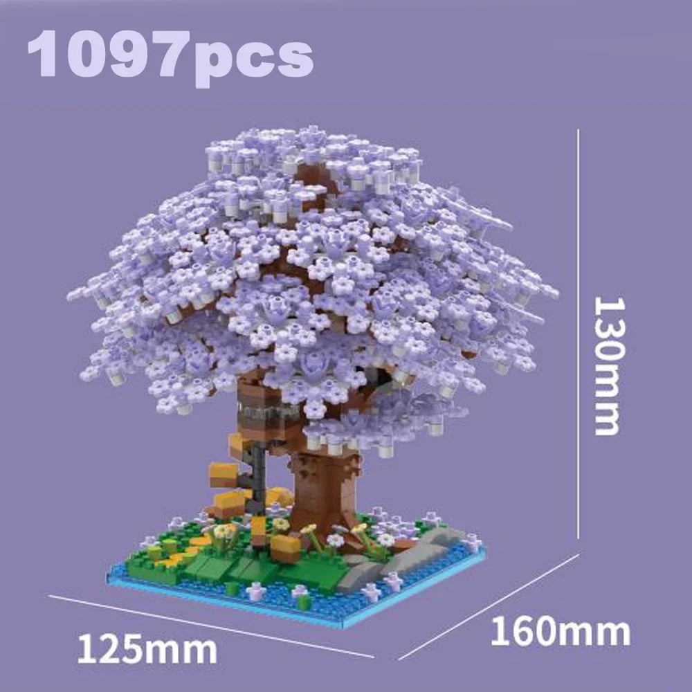 cherry blossom tree house building blocks model - photo 6