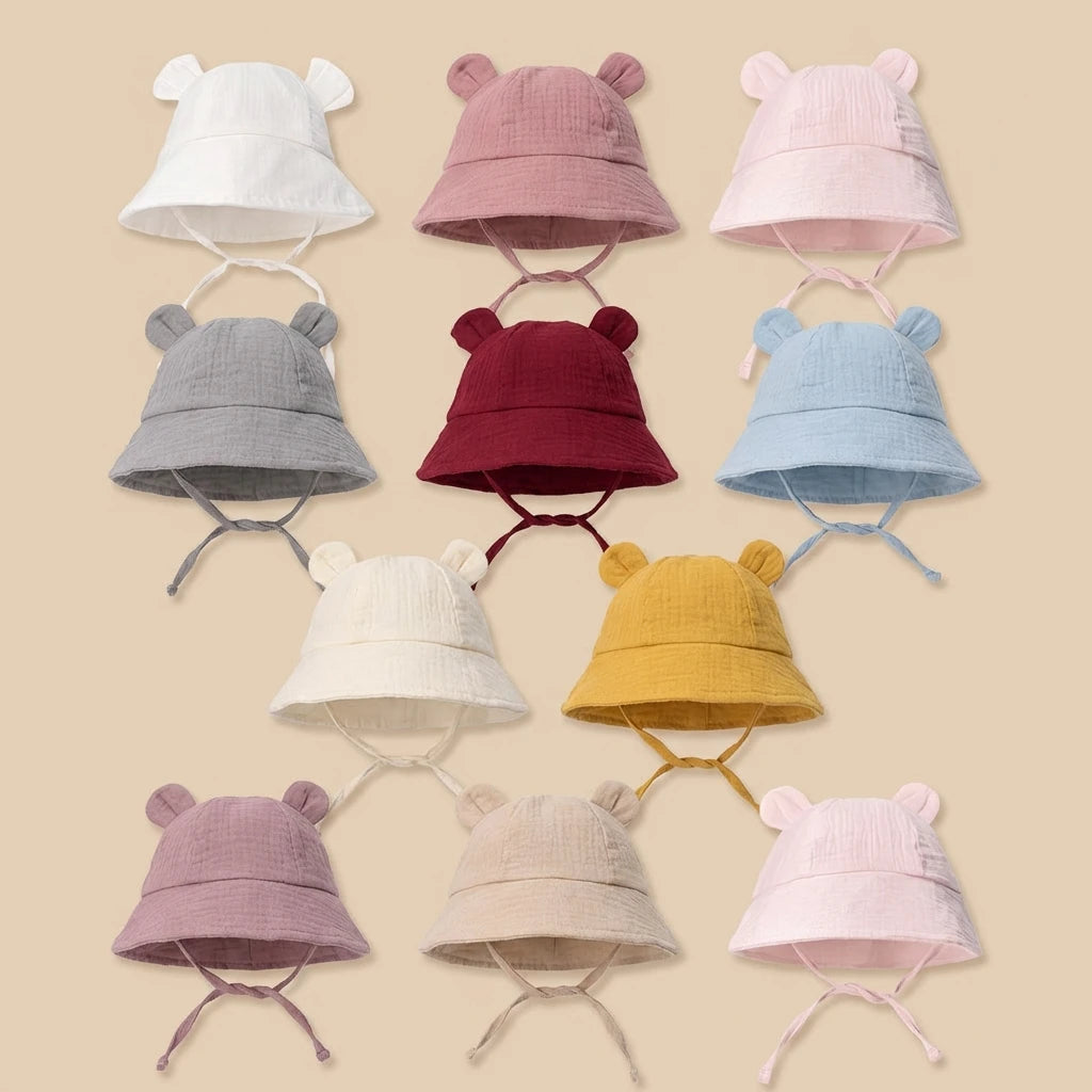 Baby Bucket Sun Hat - Rabbit-Ear Cotton Fisherman Hat - photo 6