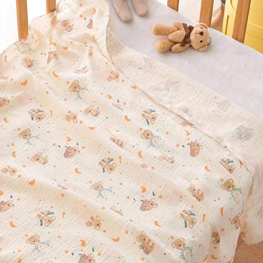 Double-layer baby swaddle blanket soft breathable wrap