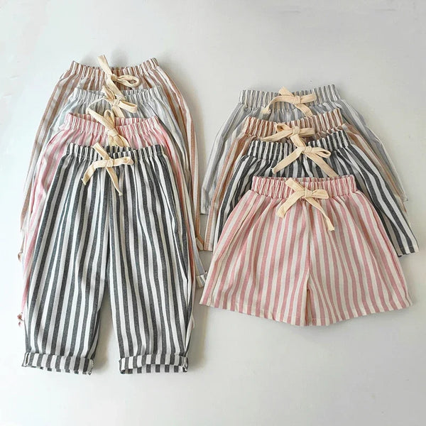 Kids cotton-linen summer shorts for boys and girls
