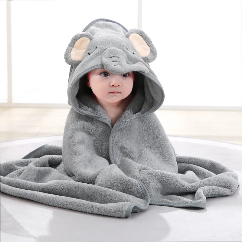 Baby Hooded Bath Towel — Soft Cartoon Animal Wrap - photo 7