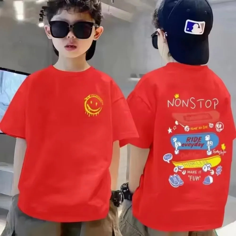 Kids Cotton Graffiti Print T-Shirt - photo 21