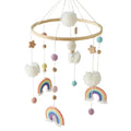 Wooden Crib Mobile with Bear, Moon & Stars — Nursery Bed Bell Toy