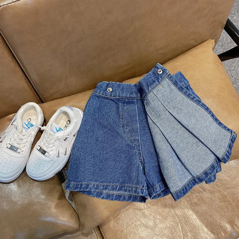 Girls Denim Skirt 2-16Y — Pleated Cozy Summer with Pockets - photo 4