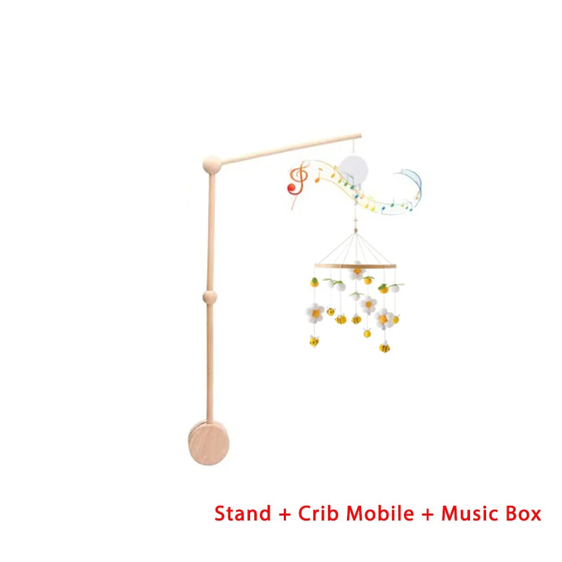 Wooden Crib Mobile – Felt Bear Nursery Mobile with Bell - photo 32
