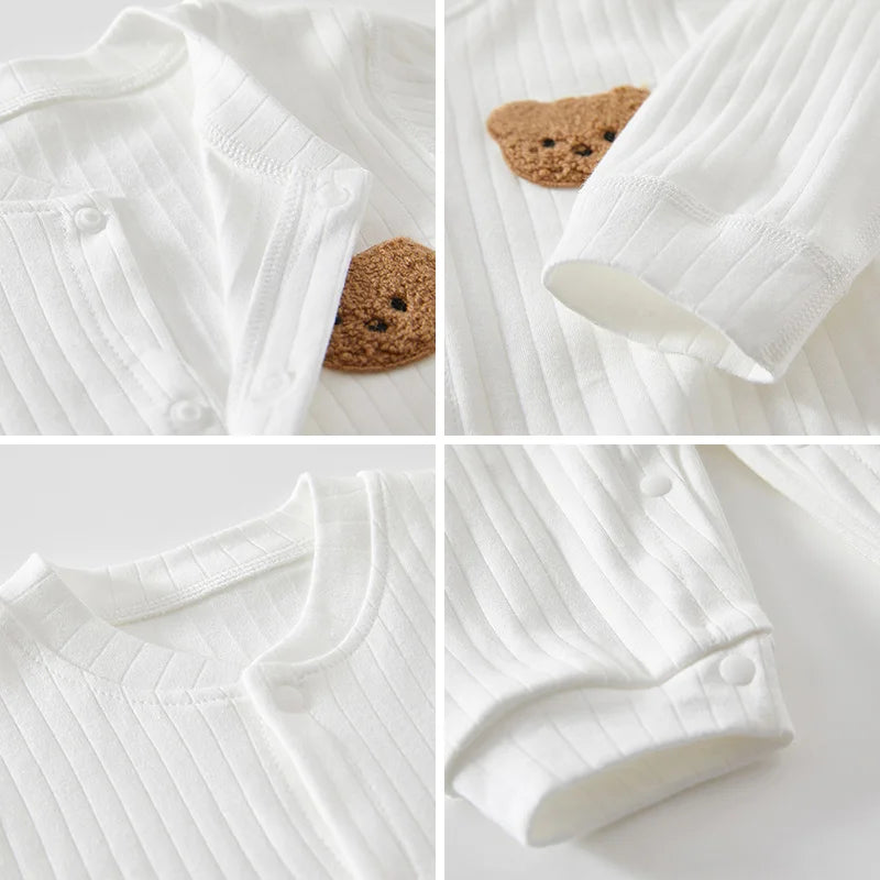 Solid Cotton Bear Romper - Kindle Kids ABC - view 6