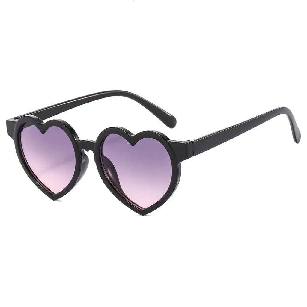 Black heart-shaped kids sunglasses