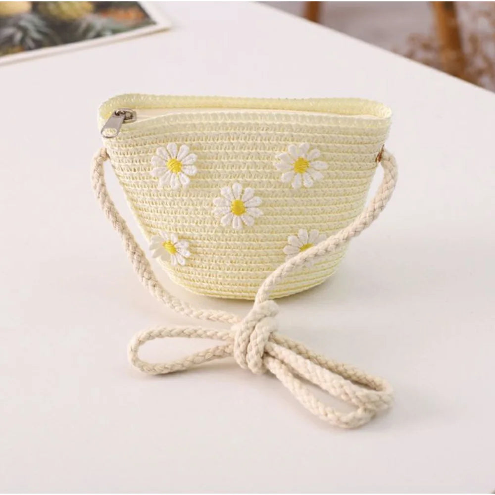 Girls' Straw Crossbody Bag — Natural Woven — photo 17