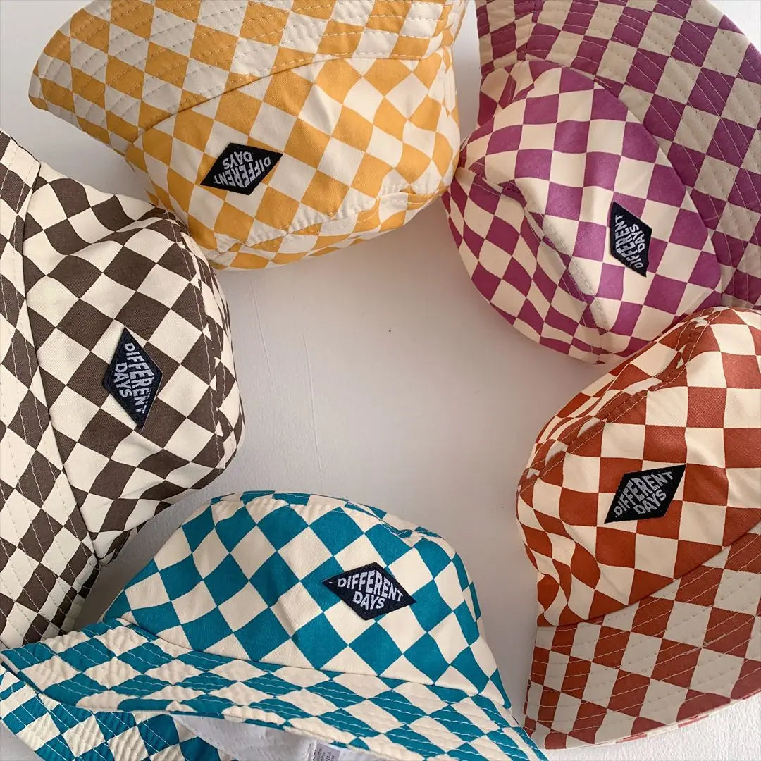 Kids checkerboard bucket sun hat for boys and girls
