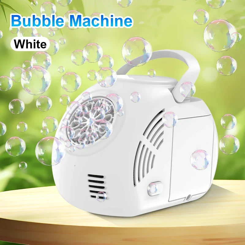 Handheld electric bubble blower machine toy for kids parties and outdoor play