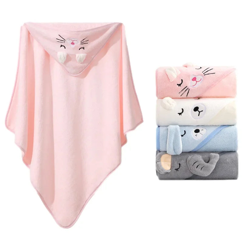 Baby Hooded Bath Towel — Soft Cartoon Animal Wrap - photo 4