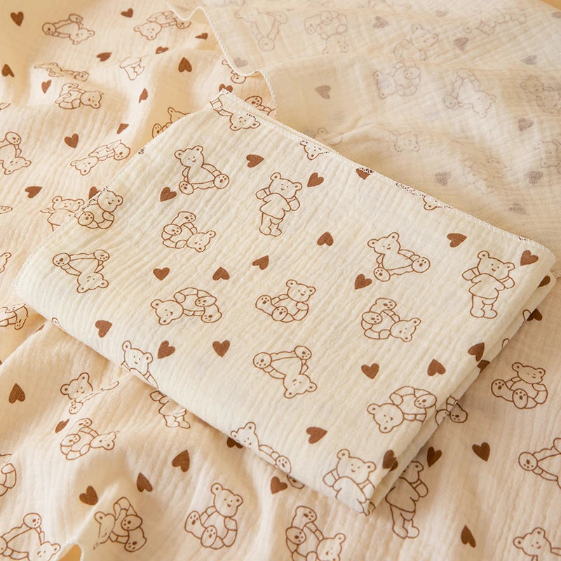 Bear Print Muslin Swaddle Blanket - Kindle Kids ABC - view 10