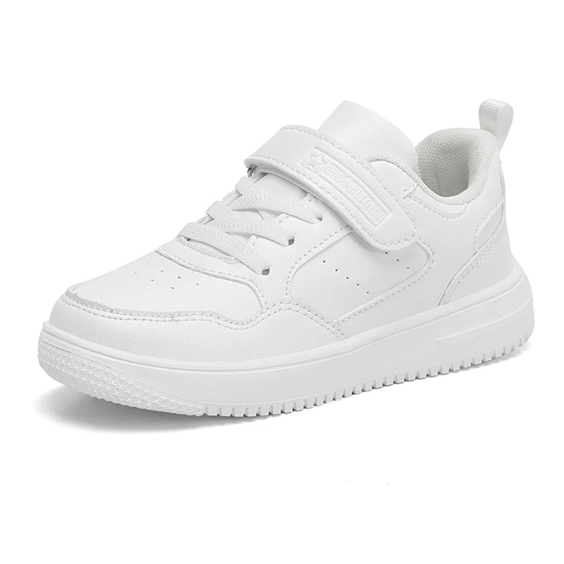 Kids Casual Sport Sneakers — Black Leather Non-Slip | 7–13Y - photo 9