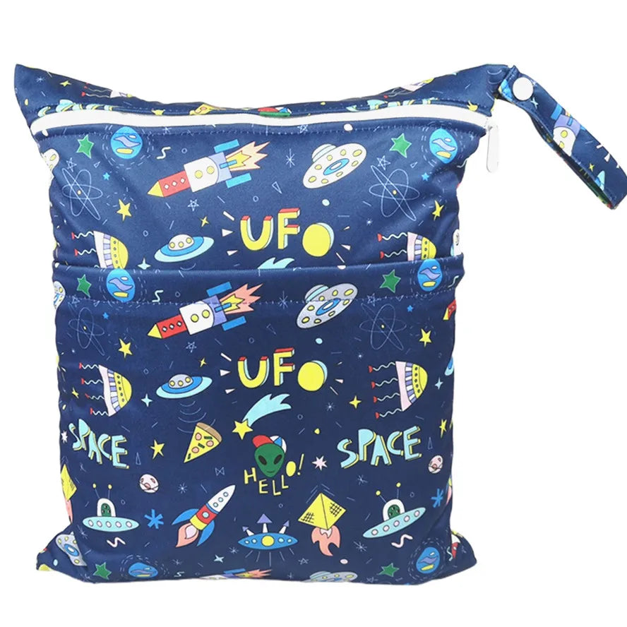 Wet/Dry Diaper Bag - Two-Zip Waterproof Reusable Pouch - photo 24