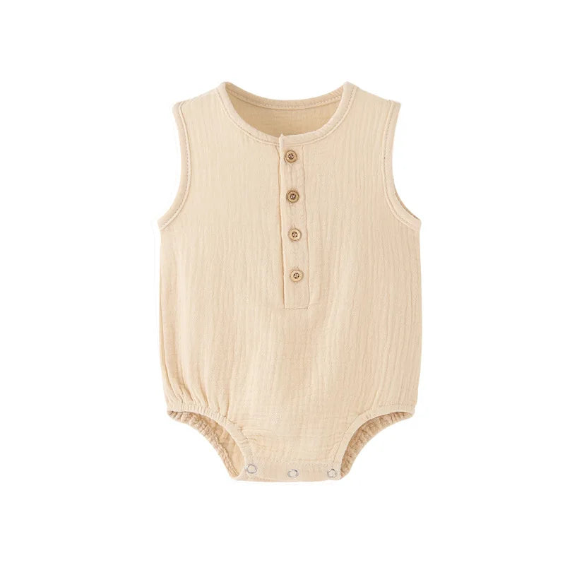 Baby Cotton Romper – Soft & Breathable Summer Bodysuit (0–24M)