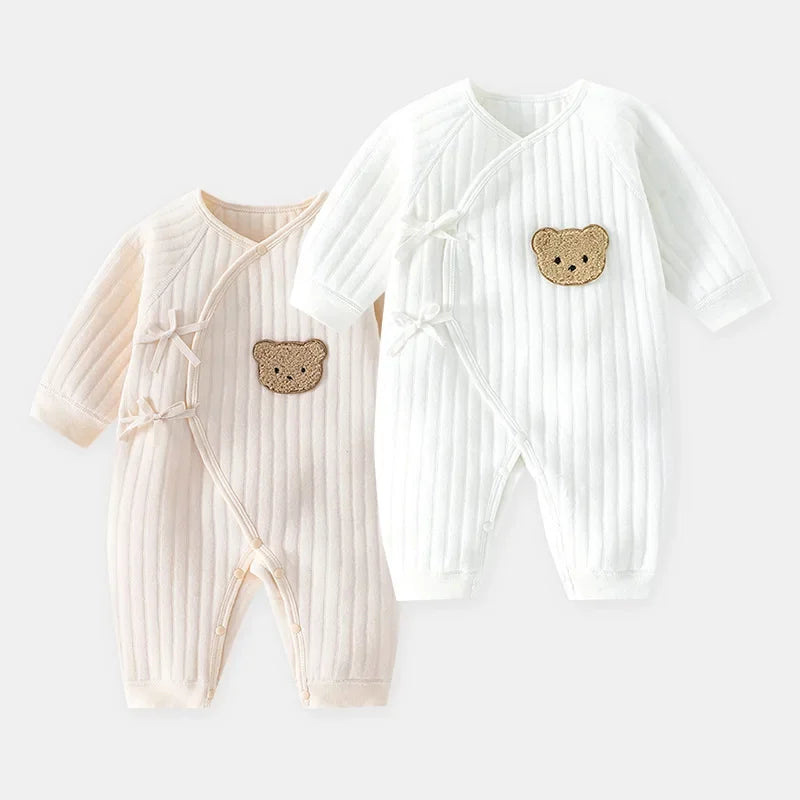 Baby cotton bear print romper jumpsuit newborn