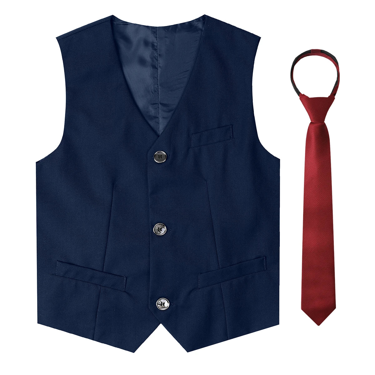 Boys Formal Vest – Single-Breasted Waistcoat for Wedding | 4–16Y - photo 11