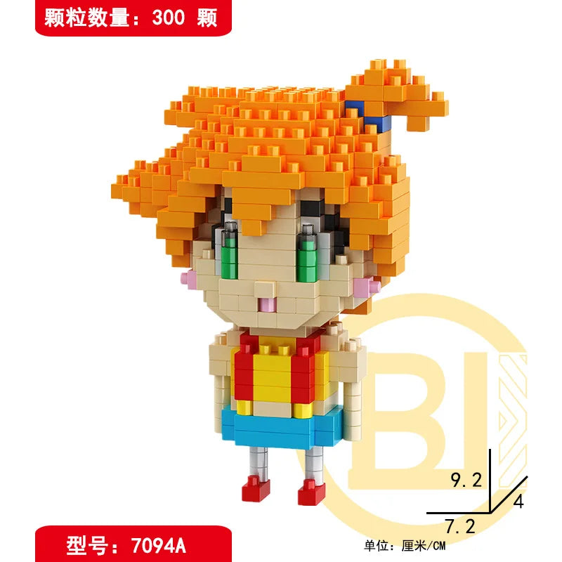 Collectible mini cartoon brick figures kids buildable characters set