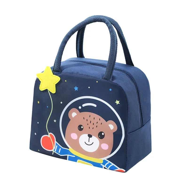 Kids' Insulated Lunch Bag – Waterproof Oxford Cloth with Cartoon Design