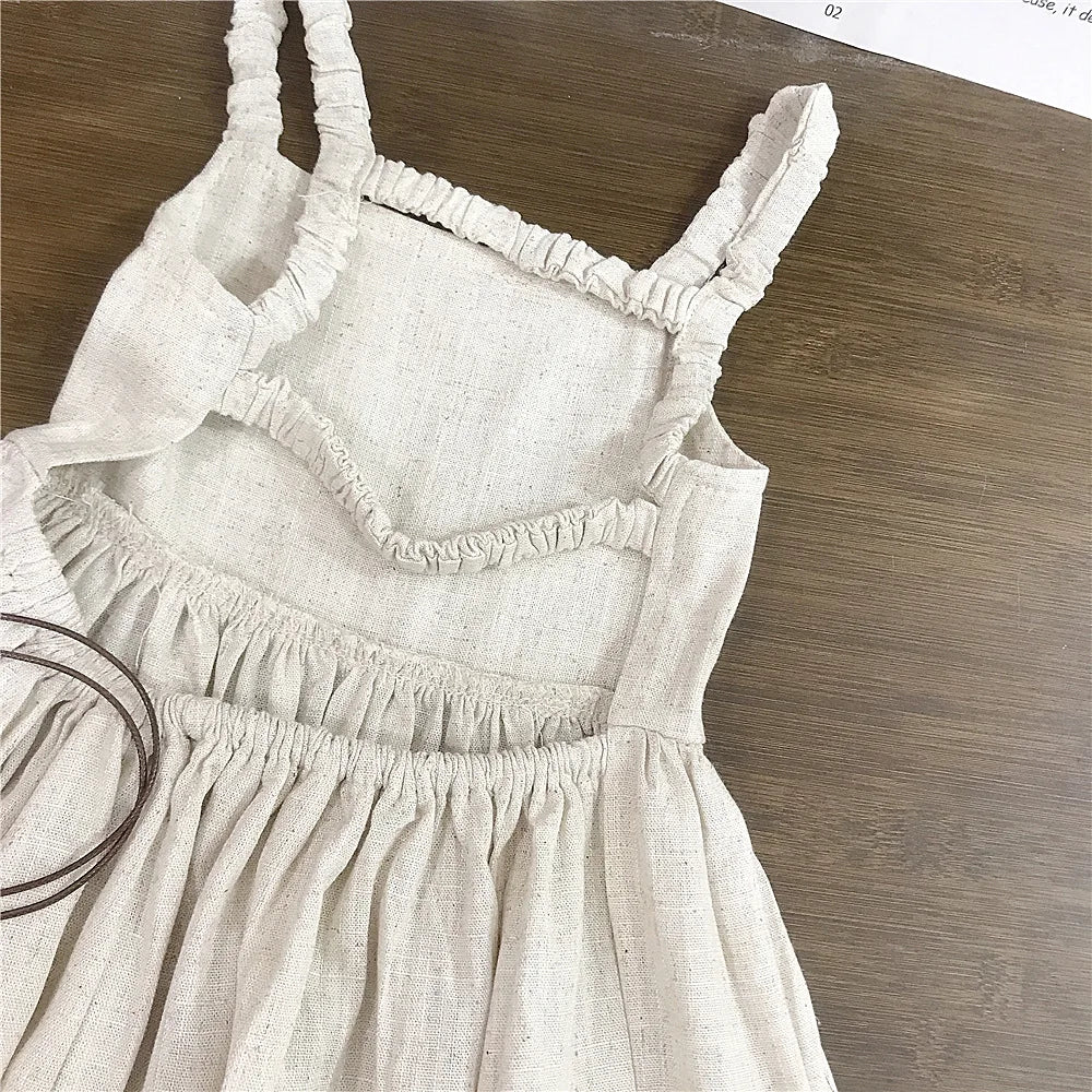 Girls Linen Halter Vest Dress | Candy Colors - photo 3