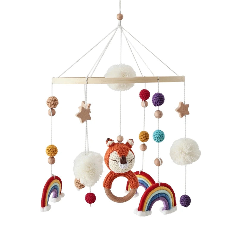Wooden Crib Mobile – Felt Bear Nursery Mobile with Bell - photo 36