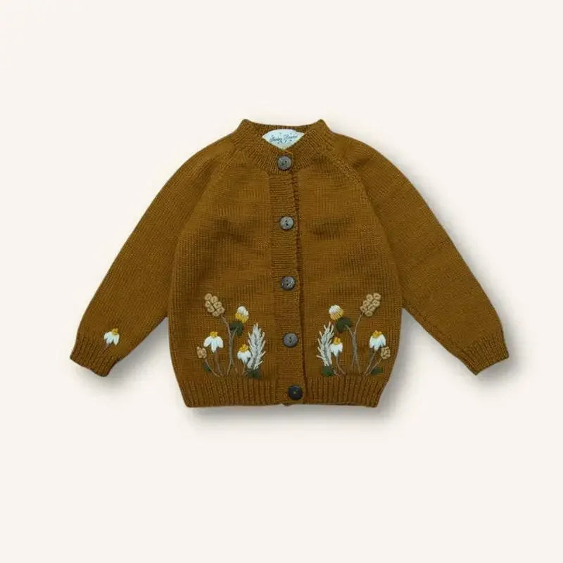 Embroidered Cotton Knit Cardigan Kids 18M-6Y — Soft Autumn Top - photo 9