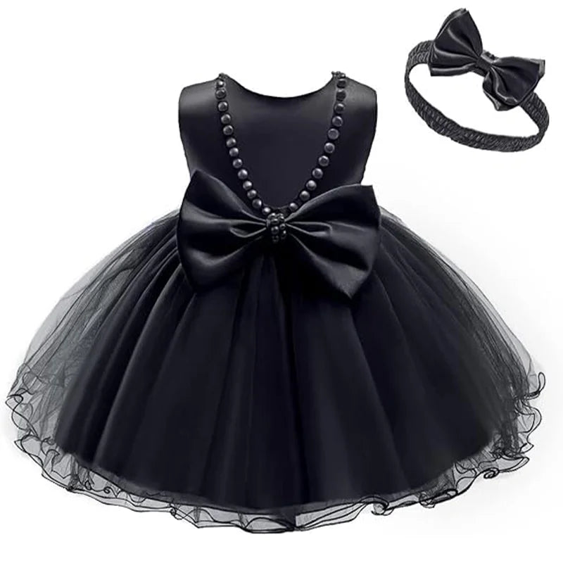 Baby Christening Princess Dress — Pearl Bodice & Tulle | 3M–2T - photo 11