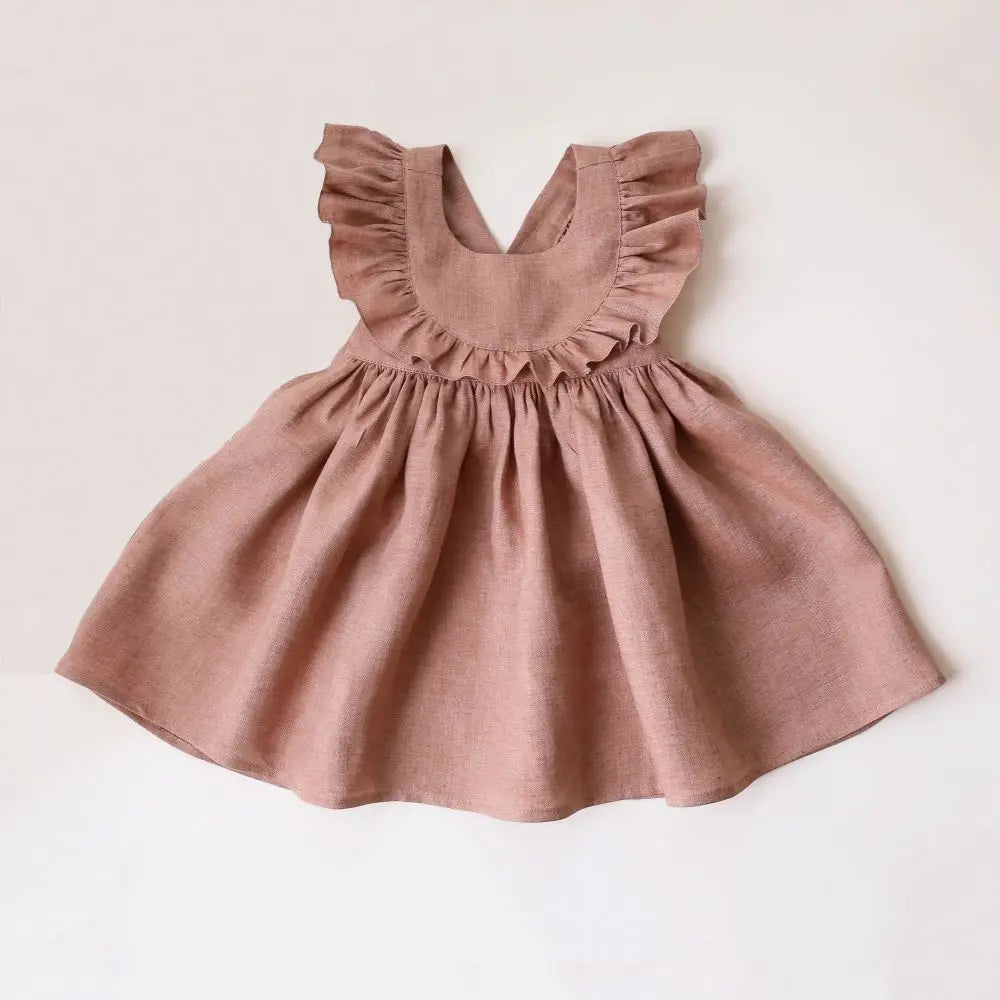 Toddler Girls Linen Cotton Beach Holiday Dress - photo 7