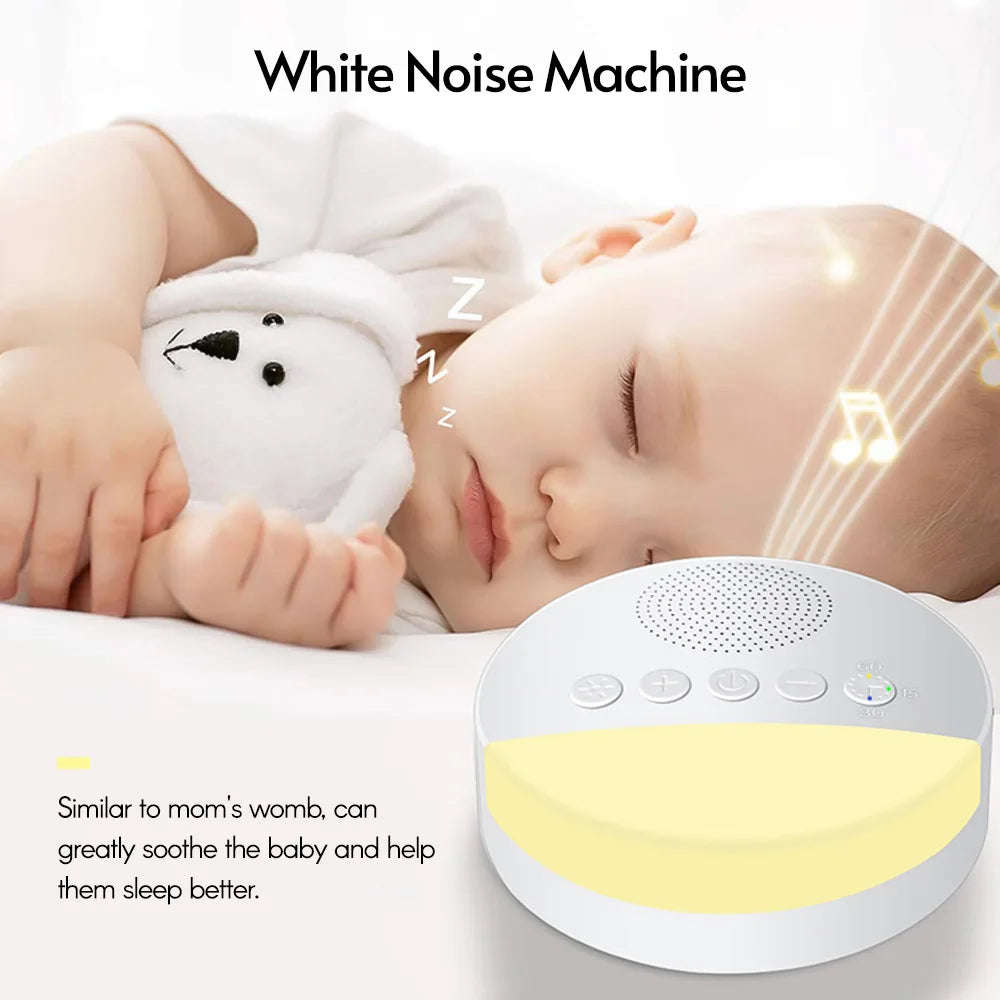 Baby white noise sleep machine USB rechargeable with timer and light